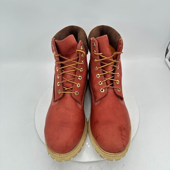 Timberland 11036 Men Size 14M Brown Ale Burgundy Leather Nubuck 6" Ankle Boot - Picture 3 of 11